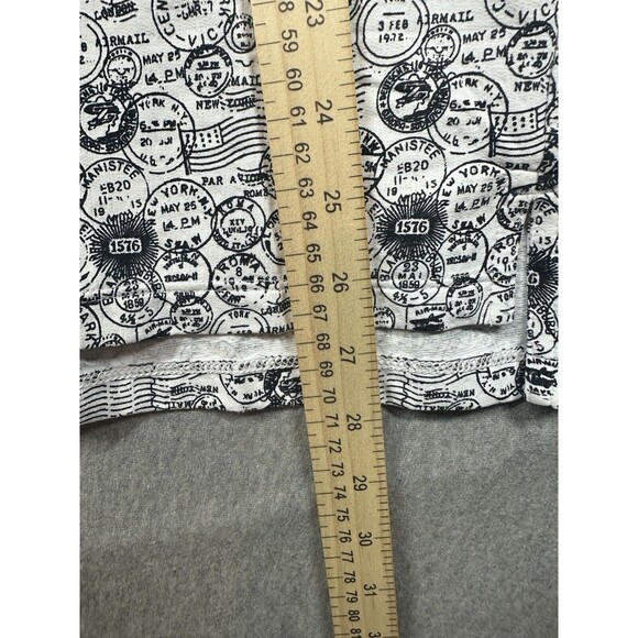 Ibkul Polo Shirt Mens Small White Black Antique Stamp Postmark AOP Icefil UPF - Picture 7 of 7